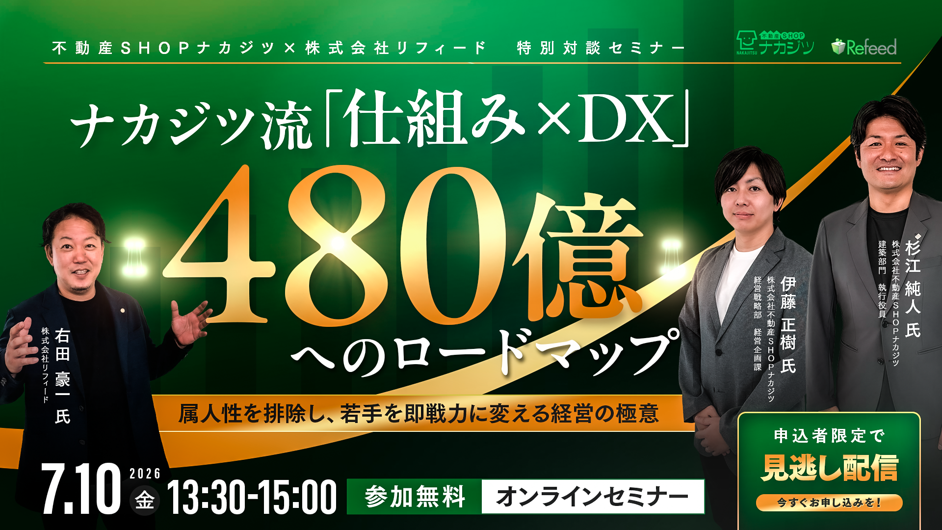 【2026年7月10日開催】ナカジツ流「仕組み×DX」480億円へのロードマップ
